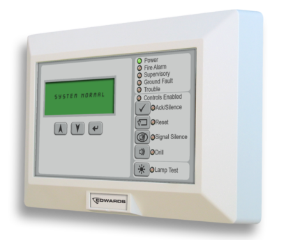Remote LCD text annunciator with common controls. English